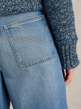 Load image into Gallery viewer, Tia Wide Leg Crop Jean - Mid Denim

