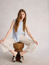 Load image into Gallery viewer, Tia Wide Leg Crop Jean - Natural
