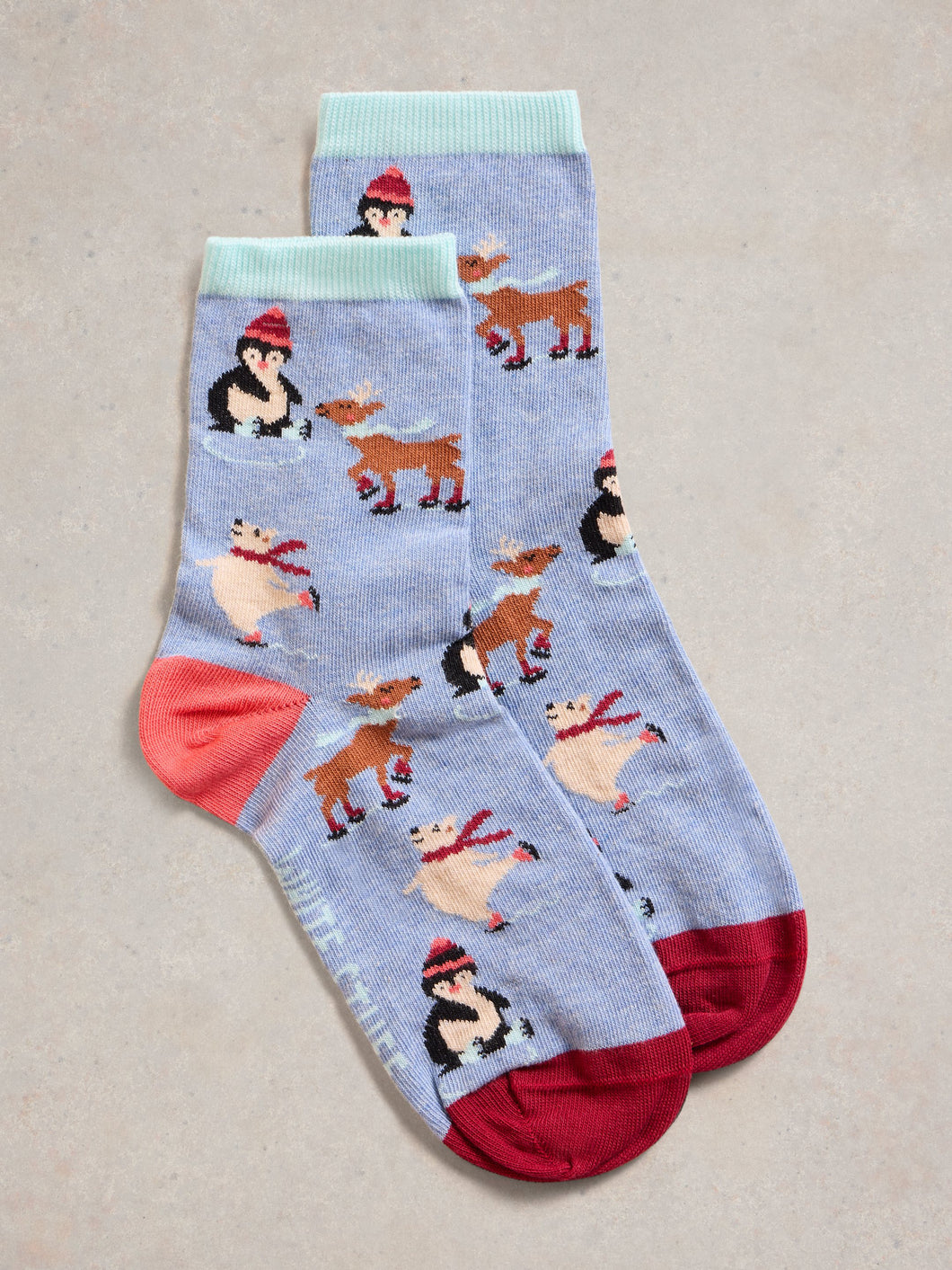 Animal Ice Skaters Sock