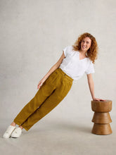 Load image into Gallery viewer, Rowena Linen Trouser - Chartreuse
