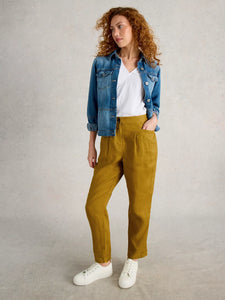 Rowena Linen Trouser - Chartreuse