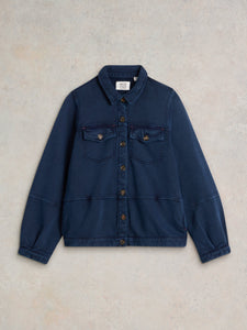 Camille Jersey Jacket - Mid Denim