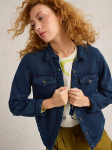 Camille Jersey Jacket - Mid Denim