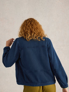 Camille Jersey Jacket - Mid Denim