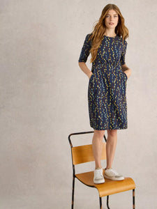 Olivia Jersey Dress - Navy Print