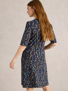 Olivia Jersey Dress - Navy Print