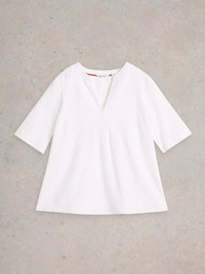 Ash Linen Blend Top - White