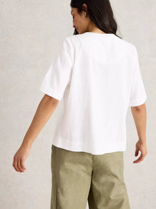 Ash Linen Blend Top - White