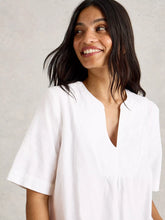 Load image into Gallery viewer, Ash Linen Blend Top - White
