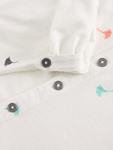 Annie Embroidered Jersey Shirt - Ivory Multi