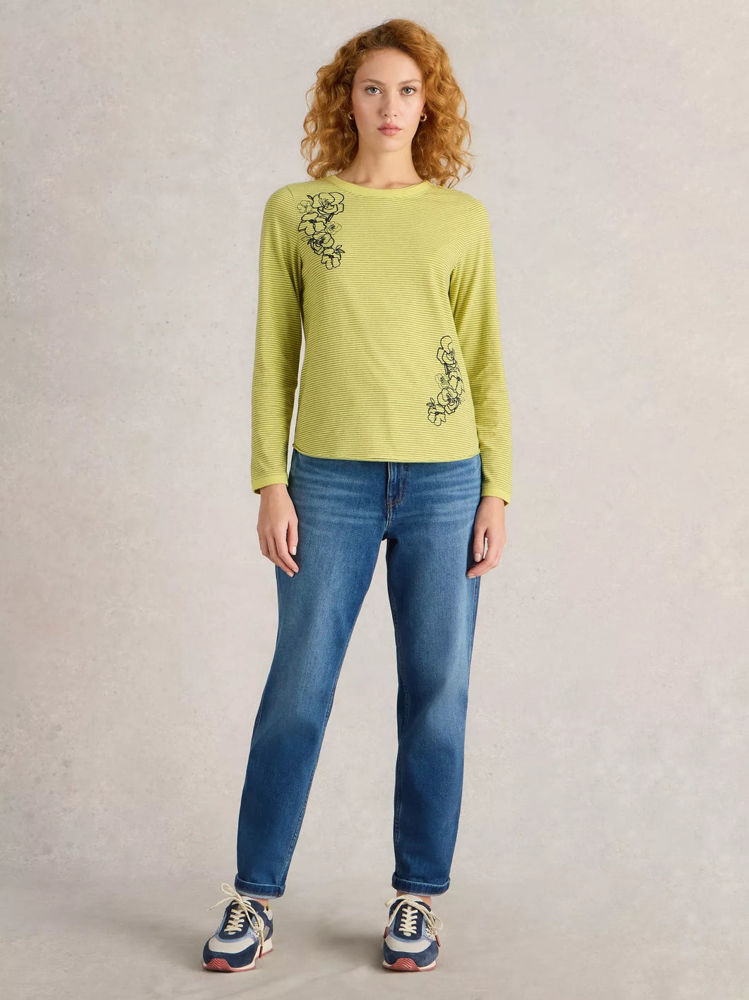 Clara Long Sleeve Embroidered Top