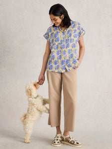 Ellie Organic Cotton Shirt - Blue Print