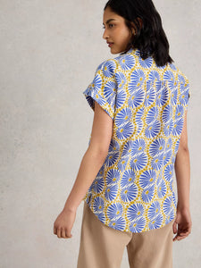 Ellie Organic Cotton Shirt - Blue Print