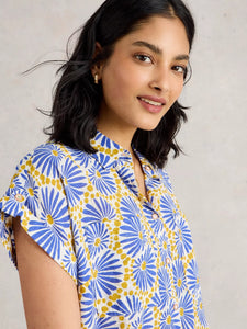 Ellie Organic Cotton Shirt - Blue Print