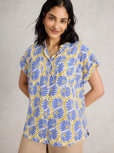 Load image into Gallery viewer, Ellie Organic Cotton Shirt - Blue Print
