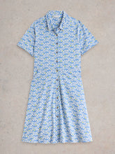 Load image into Gallery viewer, Ria Jersey Shirt Dress - Blue Print
