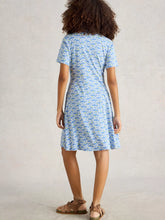 Load image into Gallery viewer, Ria Jersey Shirt Dress - Blue Print
