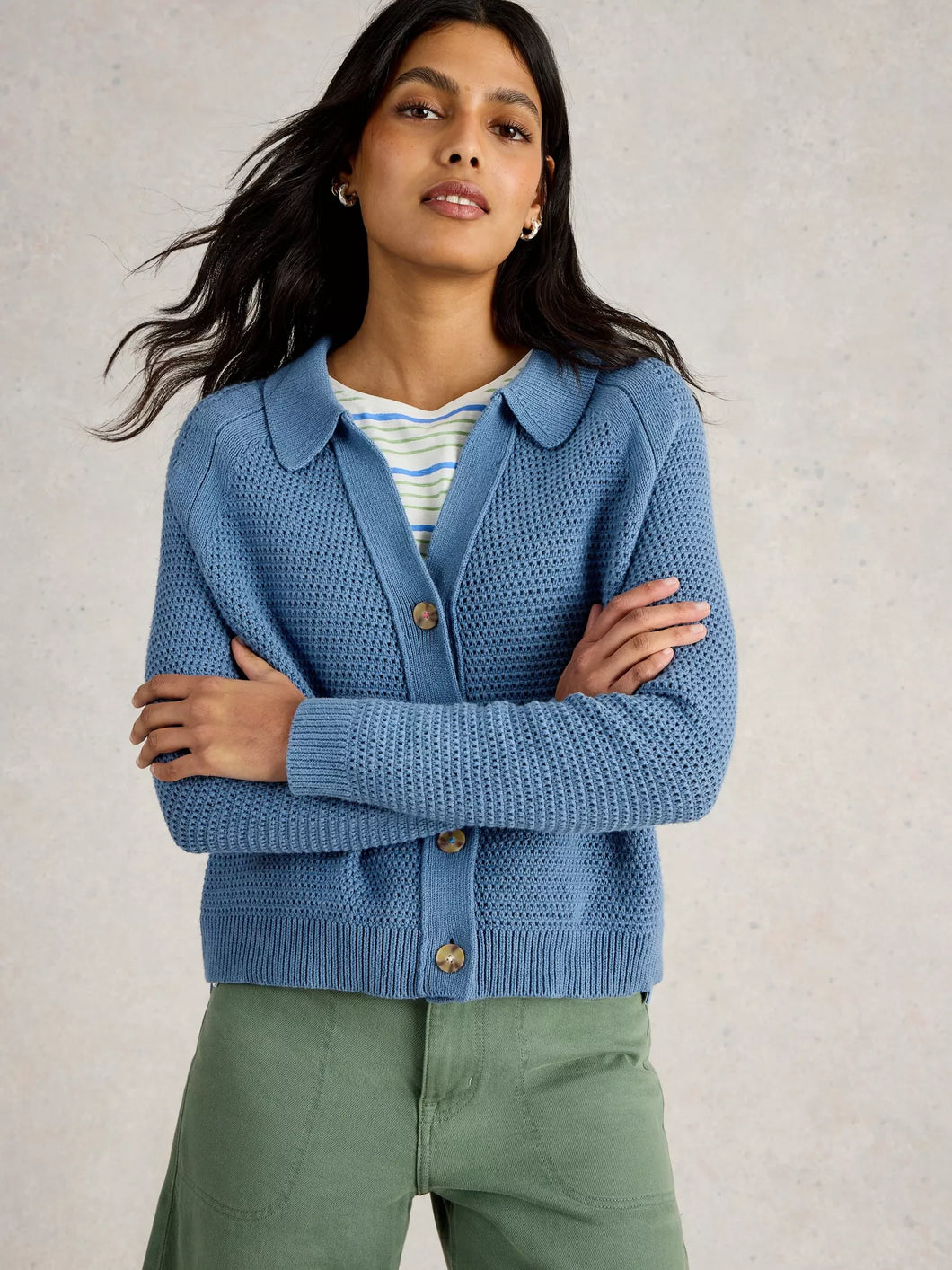 Chaterly Cotton Cardigan - Blue