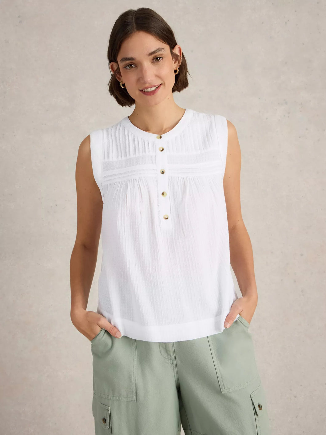 Isla Cotton Top - Brilliant White