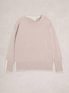 Olive Cotton Blend Jumper - Light Natural