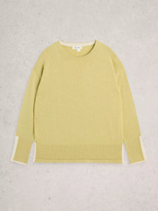 Olive Cotton Blend Jumper - Light Yellow