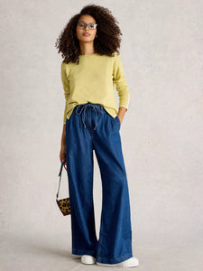 Olive Cotton Blend Jumper - Light Yellow