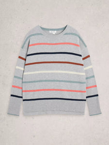 Olive Striped Jumper - Grey