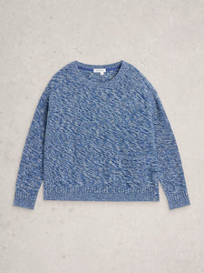 Victoria Cotton Jumper - Blue Knit