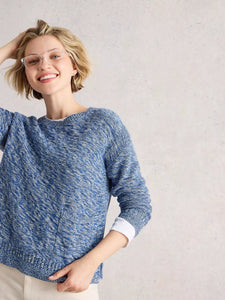 Victoria Cotton Jumper - Blue Knit