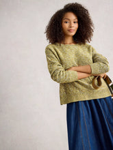 Load image into Gallery viewer, Victoria Cotton Jumper - Chartreuse Knit
