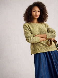 Victoria Cotton Jumper - Chartreuse Knit