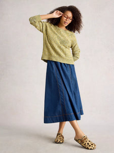 Victoria Cotton Jumper - Chartreuse Knit