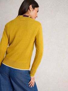 Katie Cotton/Merino Wool Blend Jumper - Chartreuse