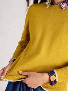 Katie Cotton/Merino Wool Blend Jumper - Chartreuse
