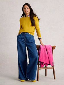 Katie Cotton/Merino Wool Blend Jumper - Chartreuse