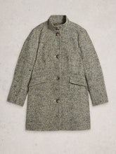 Load image into Gallery viewer, Karla Tweed Wool Blend Coat - Grey Multi

