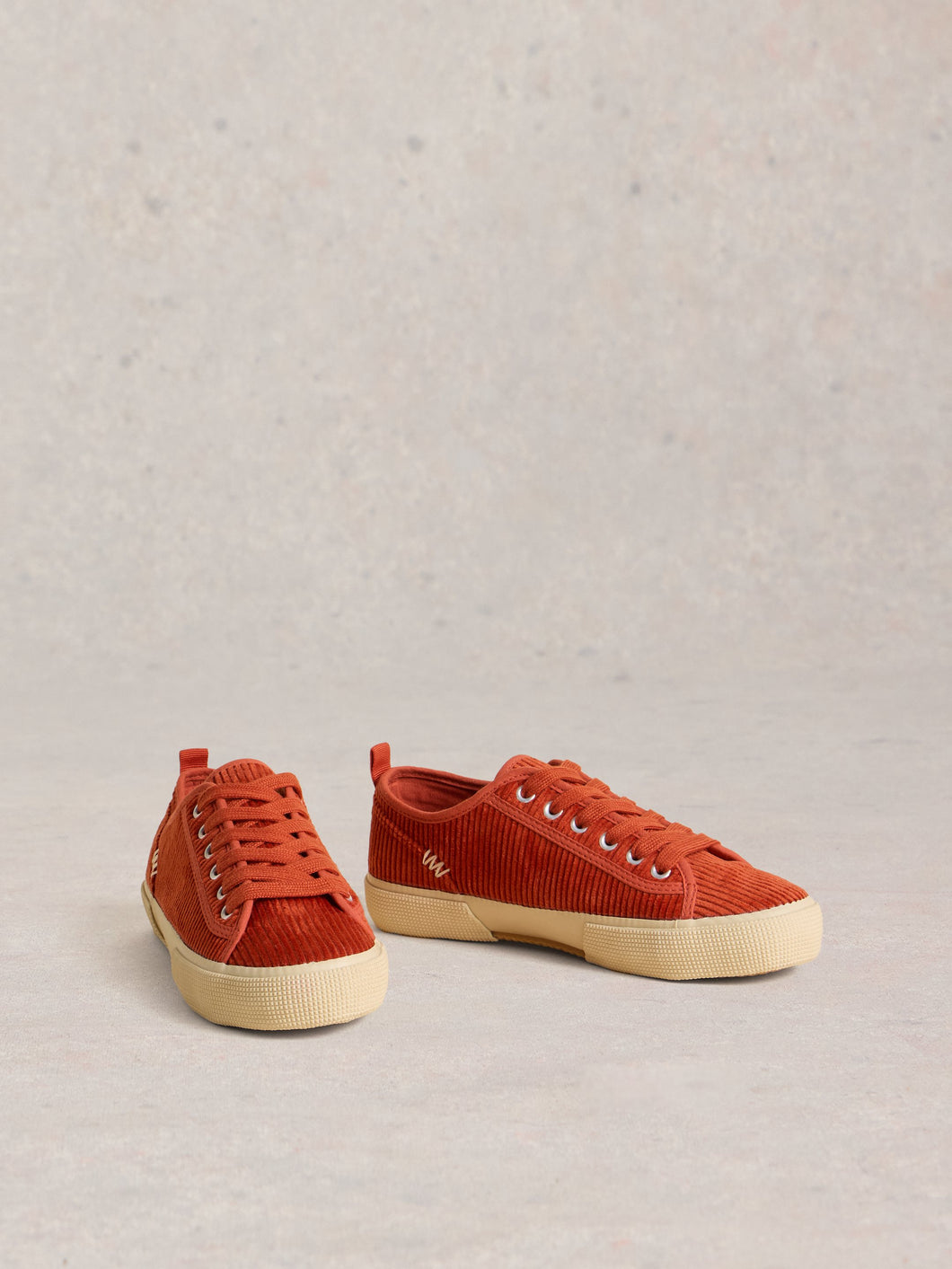 Pippa Lace Up Cord Trainer - Dark Orange