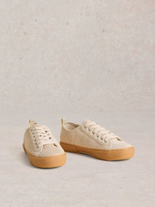 Pippa Lace Up Cord Trainer - Natural