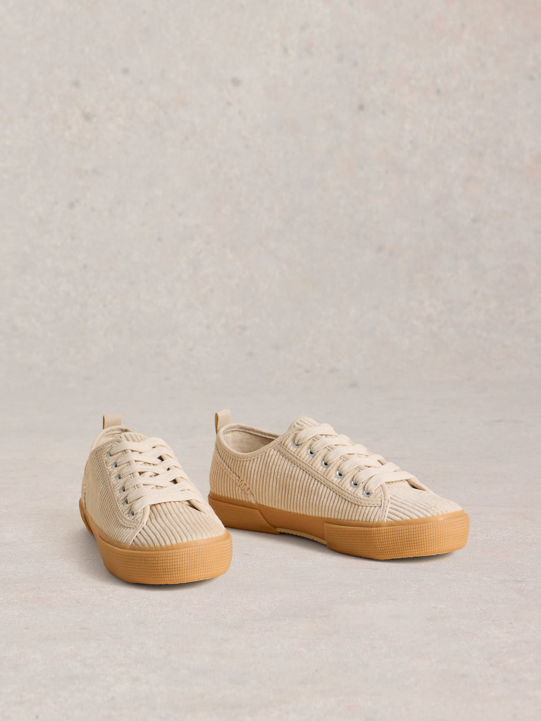 Pippa Lace Up Cord Trainer - Natural