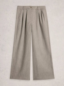 Sasha Wide Leg Tweedy Trouser - Grey