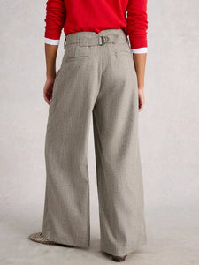 Sasha Wide Leg Tweedy Trouser - Grey