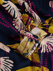 Sophie Organic Cotton Shirt - Navy Print