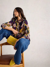 Load image into Gallery viewer, Sophie Organic Cotton Shirt - Navy Print
