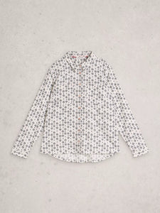 Sophie Organic Cotton Shirt - White Print