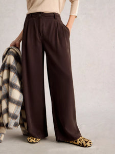 Sasha Wide Leg Pant - Dark Brown