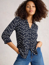 Load image into Gallery viewer, Annie Jersey Shirt - Navy Print

