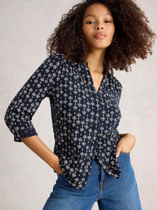 Annie Jersey Shirt - Navy Print