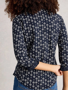 Annie Jersey Shirt - Navy Print