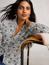 Load image into Gallery viewer, Annie Cotton Jersey Shirt - White Print
