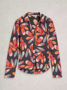 Annie Cotton Jersey Shirt - Grey Print